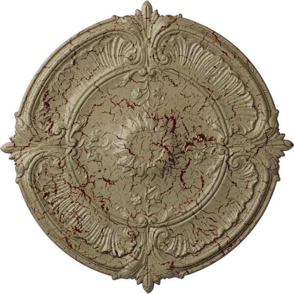 Ekena Millwork Attica Acanthus Leaf Medallion (Canopies up to 3 1/4"), 30 1/8"OD x 1 1/2"P, Gobi Desert Crackle CM30ATGDC - main